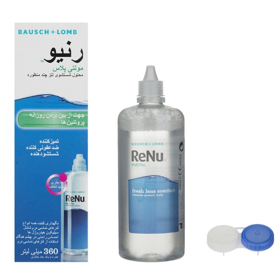 محلول شست و شوی لنز رنیو مدل Multiplus - حجم 360 میلی لیتر
