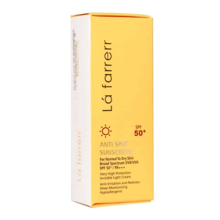 تصویر  کرم ضد آفتاب و ضد لک SPF 50 پوست خشک و معمولی لافارر - بی رنگ