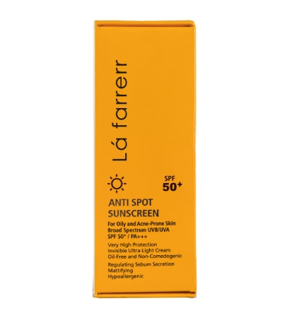 تصویر  کرم ضد آفتاب و ضد لک SPF 50 پوست چرب لافارر - بی رنگ