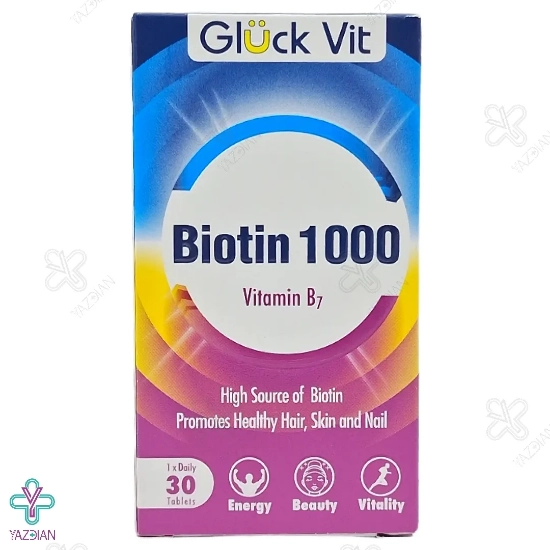 قرص بیوتین 1000 میکروگرم گلوک ویت - 30 عددی