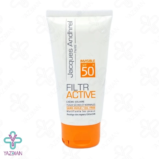 کرم ضد آفتاب SPF50 فاقد چربی پوست خشک و معمولی ژاک آندرل - بی رنگ