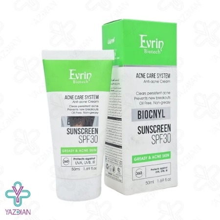 کرم ضد آفتاب فاقد چربی SPF30 آنتی آکنه اورین – بی رنگ