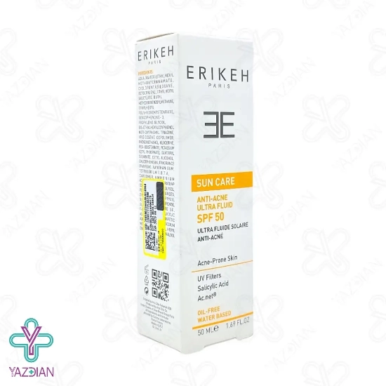 فلوئید ضد آفتاب و ضد جوش SPF50 فاقد چربی اریکه – بی رنگ