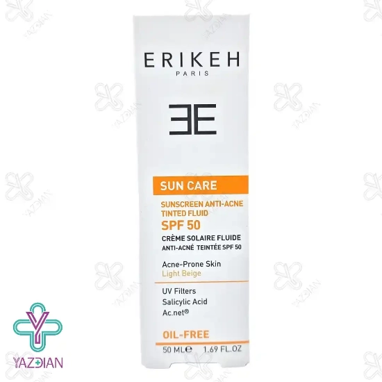 فلوئید ضد آفتاب و ضد جوش فاقد چربی SPF50 اریکه-بژ روشن - 50 میلی لیتر