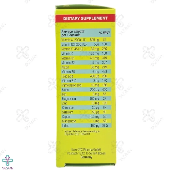 کپسول مولتی ویتامین افراد دیابتی دیافیت یوروویتال - 30 عددی