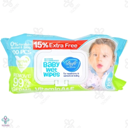 دستمال مرطوب پاکتی کودک دافی - 100 عددی