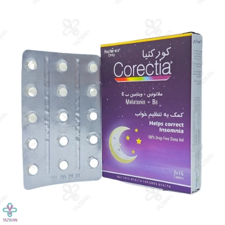 قرص آرامبخش ملاتونین 3 + ب6 کورکتیا نیچرز اونلی - 30 عددی