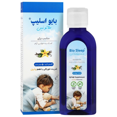 شربت ملاتونین 2 میلی گرم بایو اسلیپ وانیلی - 180 میلی لیتر