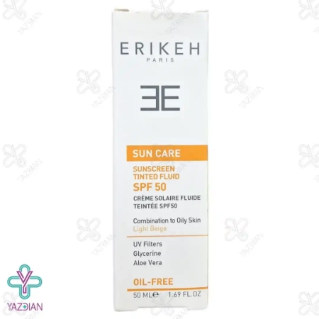 فلوئید ضد آفتاب فاقد چربی پوست مختلط تا چرب SPF50 اریکه - بژ روشن