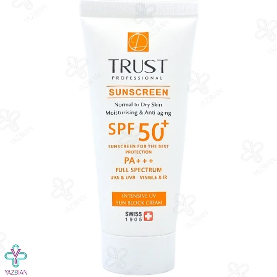 کرم ضد آفتاب ضد چروک SPF 50 پوست خشک و نرمال تراست - بی رنگ