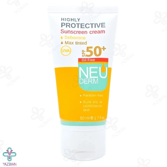 کرم ضد آفتاب SPF50 فاقد چربی نئودرم - بژ تیره	