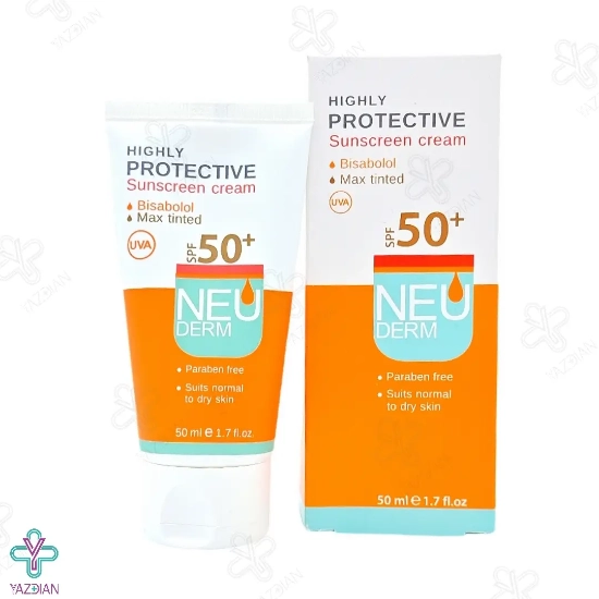 کرم ضد آفتاب SPF 50 پوست خشک نئودرم - بژ تیره	