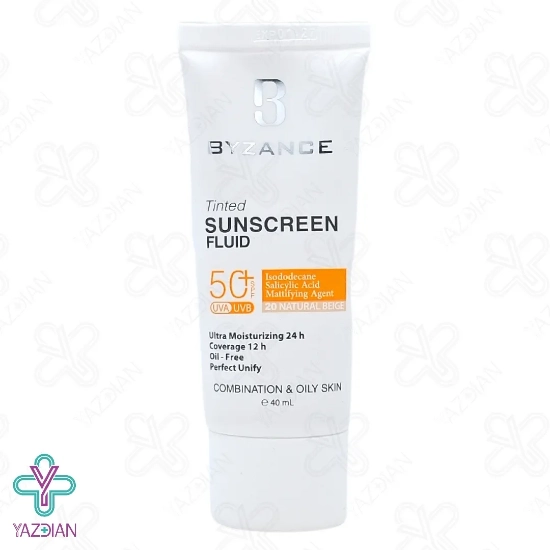 فلوئید ضد آفتاب SPF 50 پوست چرب بیزانس – بژ طبیعی