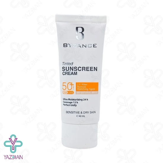 کرم ضد آفتاب SPF50 پوست خشک بیزانس – بژ طبیعی	