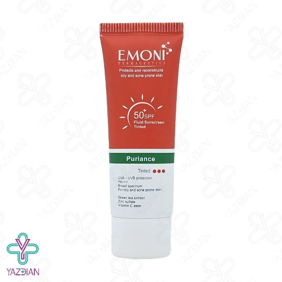کرم فلوئید ضد آفتاب SPF50 پوست چرب امونی - رنگی	