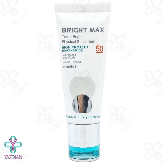 کرم ضد آفتاب SPF50 فیزیکال برایت مکس - بی رنگ	
