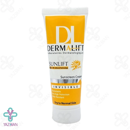 کرم ضد آفتاب SPF 50 پوست خشک درمالیفت - بی رنگ	