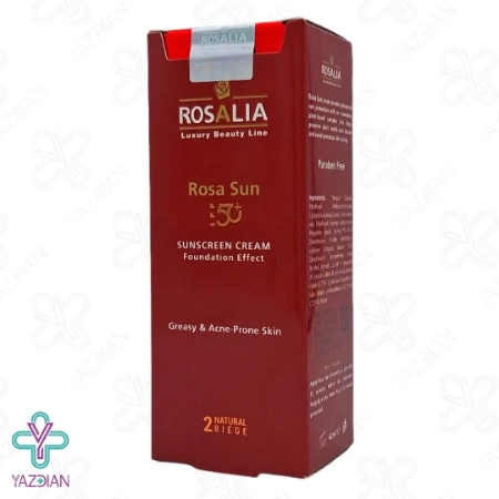 کرم ضد آفتاب SPF 50 فاقد چربی رزالیا - بژ طبیعی